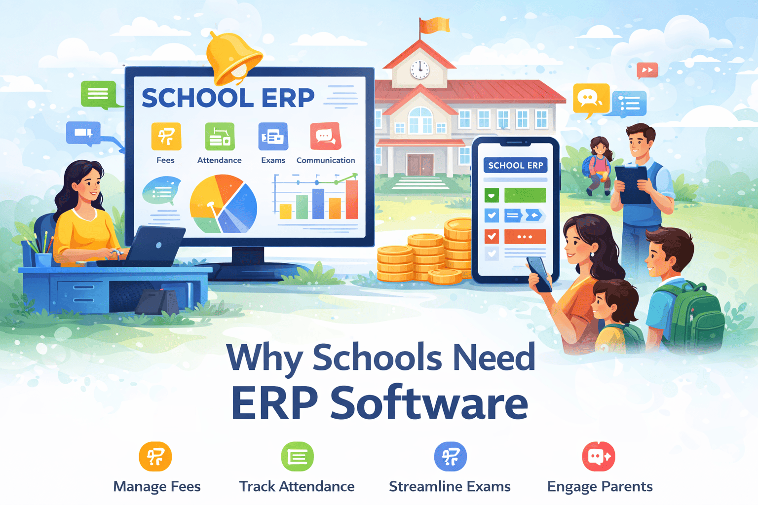 How School ERP Softwares work for Schools 