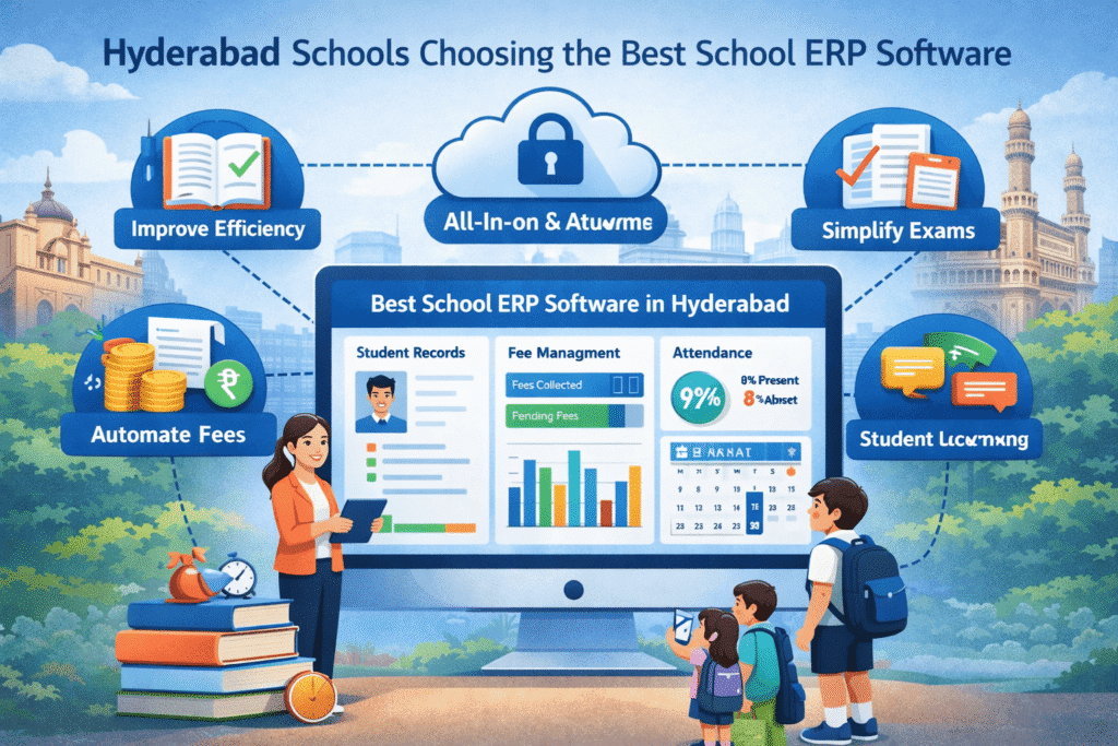 Best features of school management software including student management, fee management, attendance tracking and parent communication